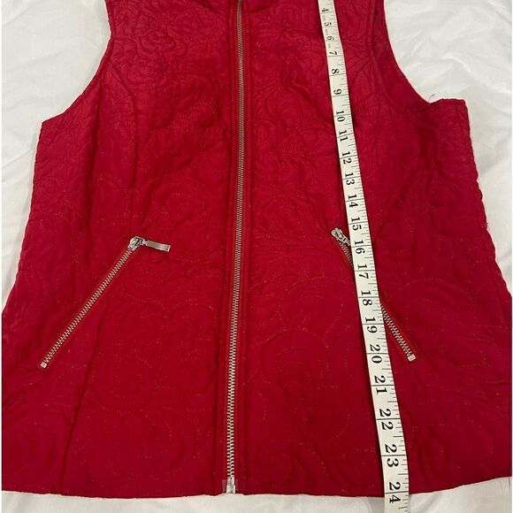 Christopher & Banks red quilted zipper up vest  size small - Picture 8 of 8